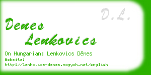 denes lenkovics business card