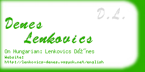 denes lenkovics business card